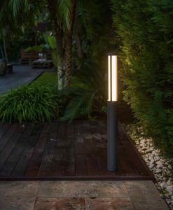 Baliza exterior 90 cm gris oscura LOGAR-2 LED ambiente