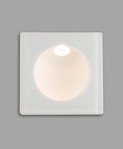 Luminaria cuadrada empotrable blanca GALO LED detalle