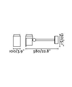 Medidas proyector LED orientable gris oscuro FOC-2