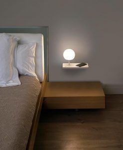Lámpara aplique derecho blanco con USB NIKO LED ambiente