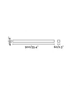 Medidas lámpara de baño cromo y blanco NILO-2 LED