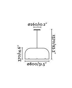 Medidas lámpara de material reciclado MUTE LED