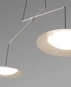 Lámpara extensible doble tulipa blanca SLIM LED detalle