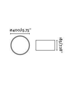 Medidas plafón con luz dimmable 40 cm blanco SEVEN LED