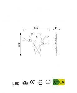 Medidas aplique de salón blanco ADN LED