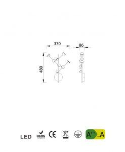 Medidas aplique dormitorio blanco ADN LED