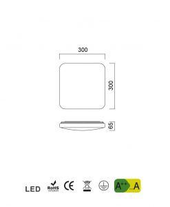 Medidas lámpara cocina blanca luz neutra QUATRO II LED 30 cm
