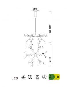 Medidas lámpara colgante blanca ADN LED