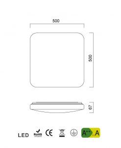 Medidas lámpara con luz neutra QUATRO II LED 50 cm