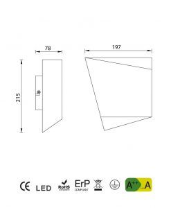 Medidas lámpara de dormitorio blanca ASIMETRIC ambiente