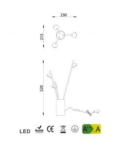 Medidas lámpara de mesa blanca ADN LED