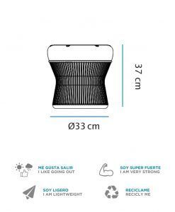 Medidas asiento con luz 37 cm altura CORFU