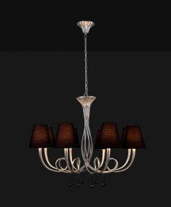 Lámpara de techo 8 luces plata PAOLA detalle