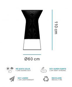 Medidas mesa alta con luz 110 cm altura CAPRI