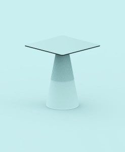 Mesa con pie central con luz LED ITACA detalle