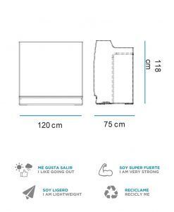 Medidas mostrador recepción con luz 120 cm de ancho SICILIA