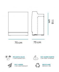 Medidas mostrador recepción con luz 75 cm de ancho SICILIA