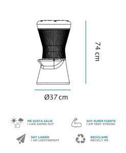 Medidas taburete con luz 74 cm altura CORFU