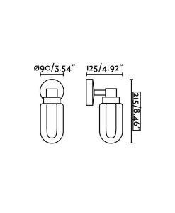 Medidas aplique de pared baño bronce BRUME LED
