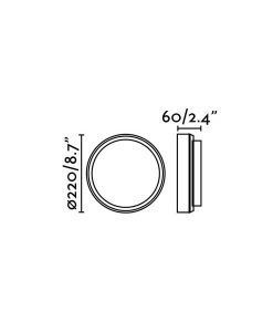 Medidas aplique de pared blanco TOM XL LED