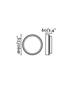 Medidas aplique de pared negro TOM LED
