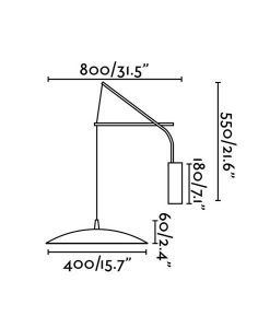 Medidas aplique extensible blanco SLIM LED
