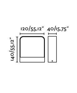 Medidas aplique gris oscuro exterior moderno AXEL LED