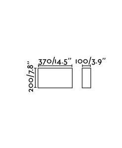 Medidas aplique rectangular de tela beige 2 luces COTTON