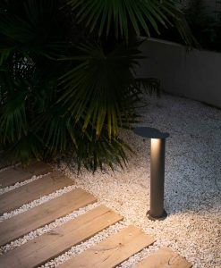 Baliza gris oscura 65 cm de alto LOTUS LED ambiente