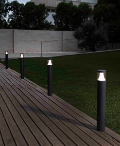 Baliza gris oscuro 65 cm altura PLIM-1 LED ambiente