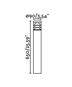 Medidas baliza gris oscuro 65 cm altura PLIM-3 LED