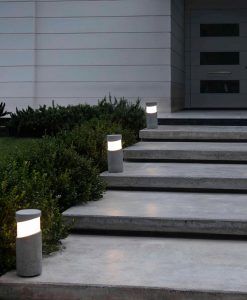 Baliza sobremuro cemento gris 35 cm de alto BLOCK ambiente
