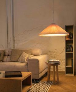 Colgante blanco marfil 70 cm diámetro HUE IN ambiente
