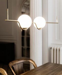 Colgante dos luces acabado oro LE VITA ambiente