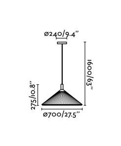 Medidas colgante granate 70 cm diámetro HUE IN