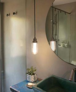 Colgante para baño acabado bronce BRUME LED ambiente