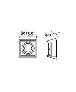 Medidas empotrable blanco cuadrado orientable HYDE