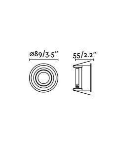 Medidas empotrable blanco redondo orientable HYDE