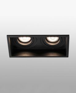 Empotrable negro orientable 2 luces HYDE