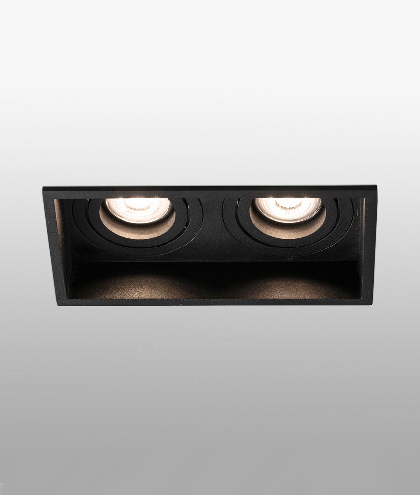 Empotrable negro orientable 2 luces HYDE