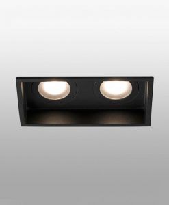 Empotrable negro rectangular 2 luces HYDE