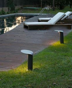 Lámpara baliza gris oscura 35 cm de alto LOTUS LED ambiente