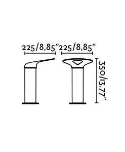 Medidas lámpara baliza gris oscura 35 cm de alto LOTUS LED