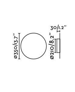 Medidas lámpara pizarra 7W diámetro 35 cm BOARD LED