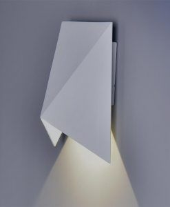 Aplique LED blanco arenado TRIAK detalle haz de luz