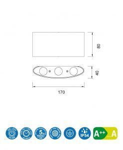 Medidas aplique LED ARCS