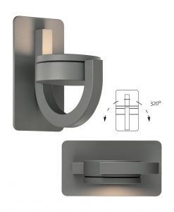 Aplique luz orientable gris oscuro IGUAZU detalles
