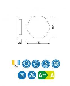 Medidas aplique original LED plata BORA BORA