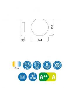 Medidas aplique original plata BORA BORA LED