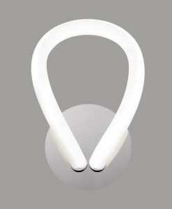 Lámpara aplique LED cromo y blanco KNOT LINE detalles